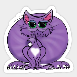 Pretty-Pretty Purple Kitty Sticker